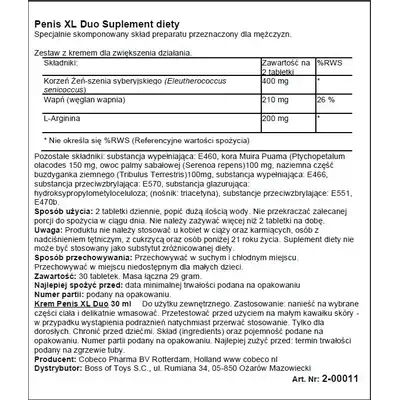 Cobeco Pharma -  Penis XL, Żel 30ml i Tabletki x30 szt.
