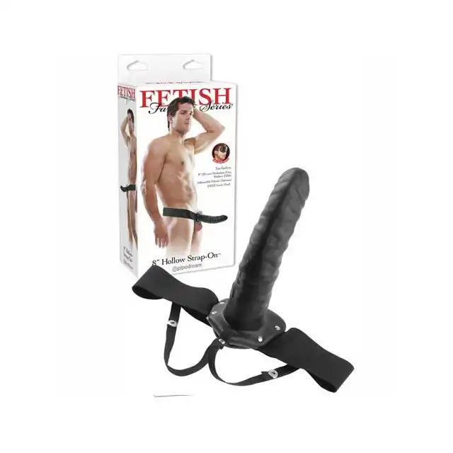Fetish Fantasy - Strap-On Hollow 20 cm DUŻY, CZARNY, MĘSKI