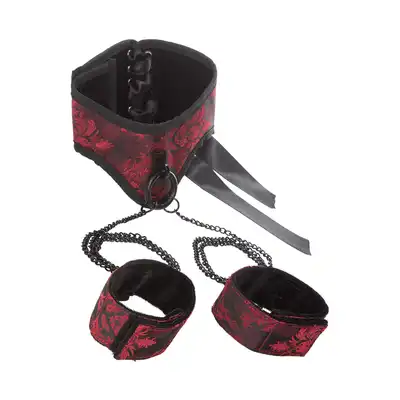 Scandal - Posture Collar With Cuffs. Wiązany Kołnierz Z Kajdankami.