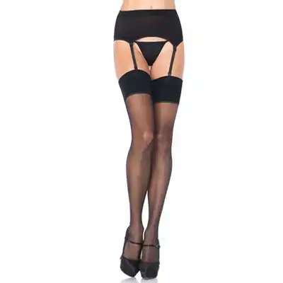Leg Avenue - Spandex Sheer Garterbelt &amp; Stockings. Komplet, pończochy i pas.