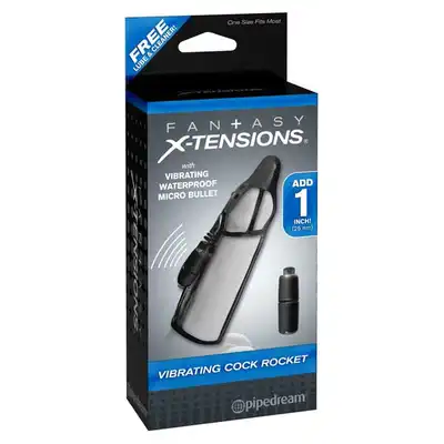 Fantasy X- Tensions - Vibrating Cock Rocket. Nakładka Na Penisa Z Wibracjami. + 2,5 cm.