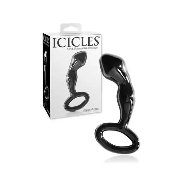 Icicles Nr. 46 Black - Szklana Wtyczka Analna.