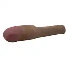 Cyberskin - Vibrating Xtra Thick Brown - Wibrująca Przedłużka Z Cyberskóry. +10 cm.