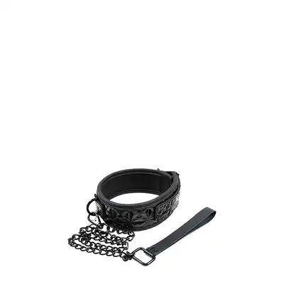 Sinful - Black Collar Obroża Ze Smyczą.