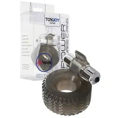 Toy Joy - Smoke Power Hardware C-ring - Wibrujący ring na penisa. Męski gadżet, rozkosz dla obojga!