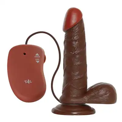 Real Rapture - Realistyczne, Brązowe Dildo Z Wibracjami. Medium. 16,5 cm.