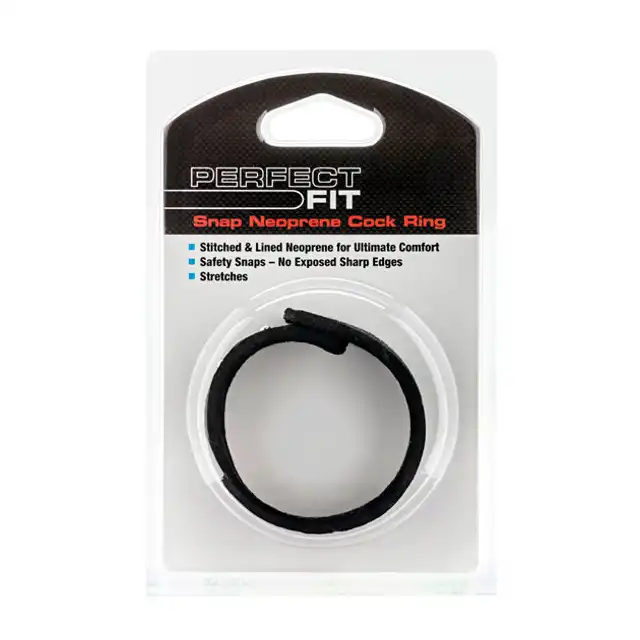 Perfect Fit - Neoprene Snap Cockrings Black - Ring.