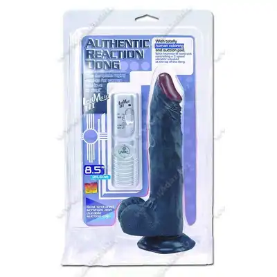Authentic Reaction - Black Dong 8,5 ". Realistyczny wibrator z przewodowym pilotem ok. 21,25 cm