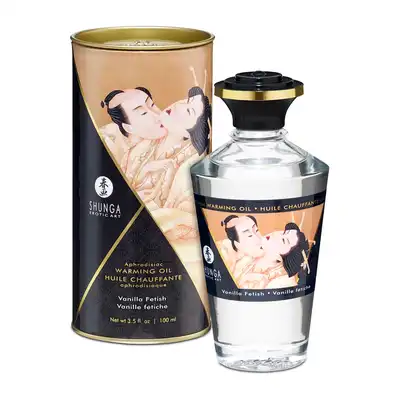 Shunga - Vanilla Fetish Oil 100 ml. Rozgrzewający waniliowy olejek do masażu 