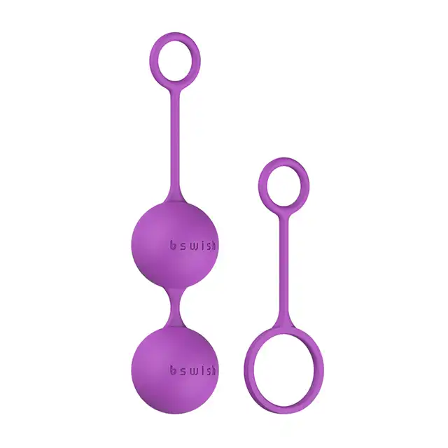 B Swish BFit Basic Kegel Balls. Fioletowe silikonowe kulki gejszy