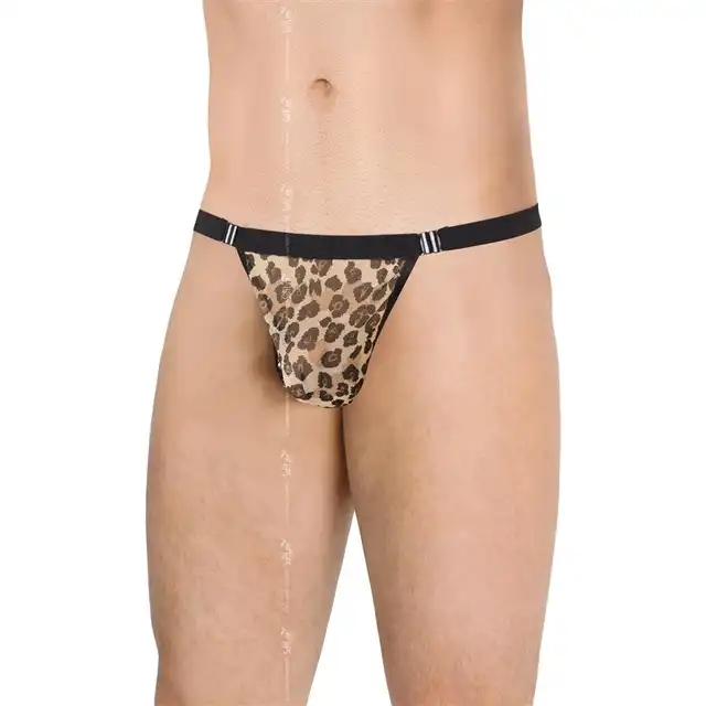 Softline -Mens Thong 4528 Panther O/S. Stringi męskie w panterkę.