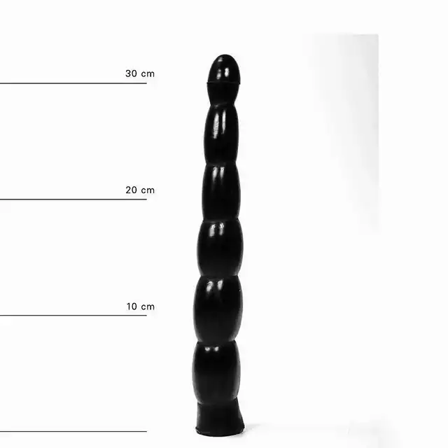 All Black - AB 16 Dildo. Czarne wielkie falowane dildo 32 cm!