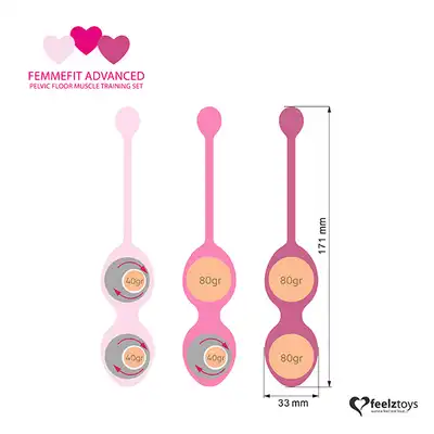 Feelztoys - FemmeFit Advanced Muscle Training Set 3 PCS. Progresywne kulki do treningu mięśni pochwy. Bestseller!