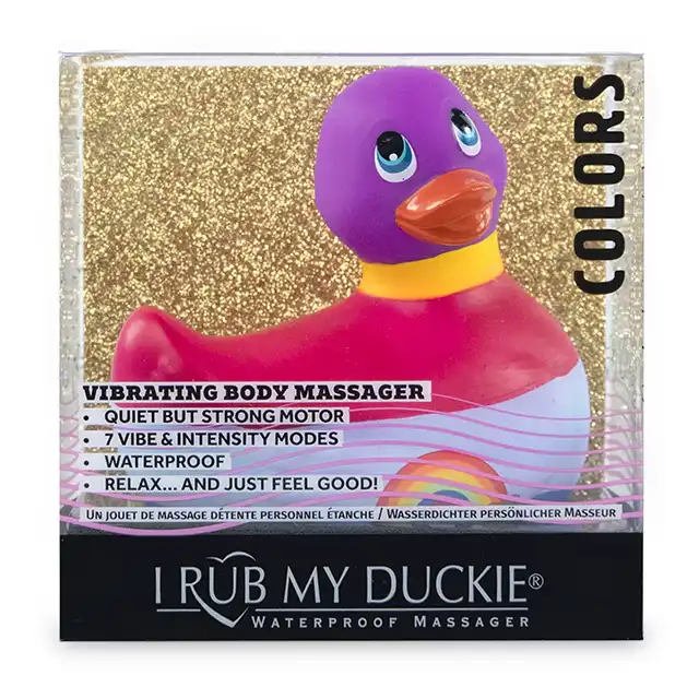Big Teaze Toys - I Rub My duckie 2.0 Colours. Dyskretny masażer do ciała w formie cudownej barwnej kaczuszki. 7 programów.