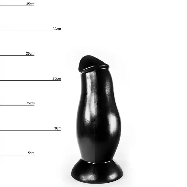 Dinoo - Cumnoria. Czarne dildo w kształcie członka 9,5 cm średnicy