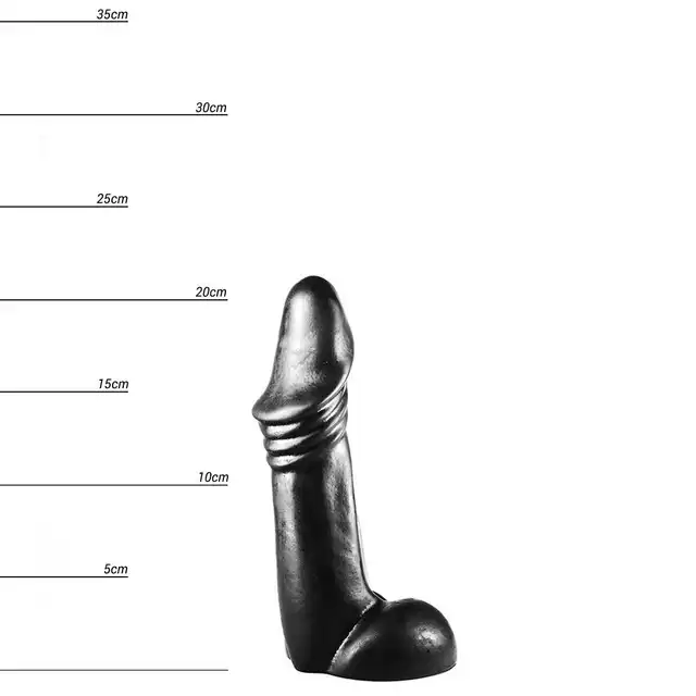 Dinoo - Avalonia. Czarne dildo o kształcie członka 5,2 cm