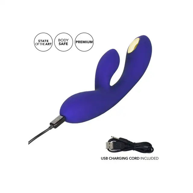 Calexotics - Impulse E-Stim Vibrator. Silikonowy niebieski wibrator z elektrostymulacją