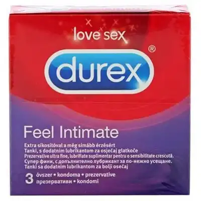 Durex - Intimate Feel 3 szt. Cienkie prezerwatywy z dodatkowym nawilżeniem