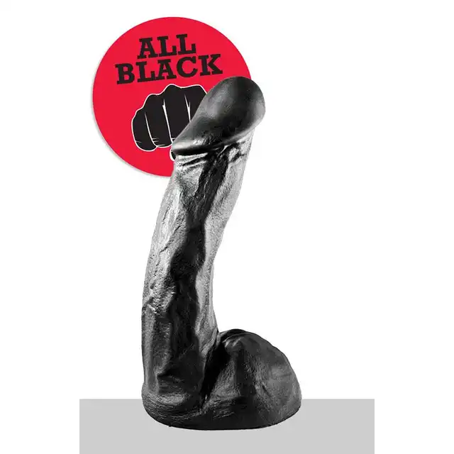 All Black - AB 64 Dildo. Czarne analne realistyczne dildo 23 cm