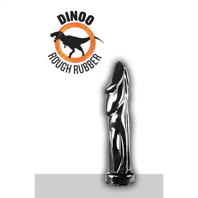Dinoo - Liaoxiornis.Wielkie  Czarne dildo z falowaną powierzchnią 5,8 cm średnicy