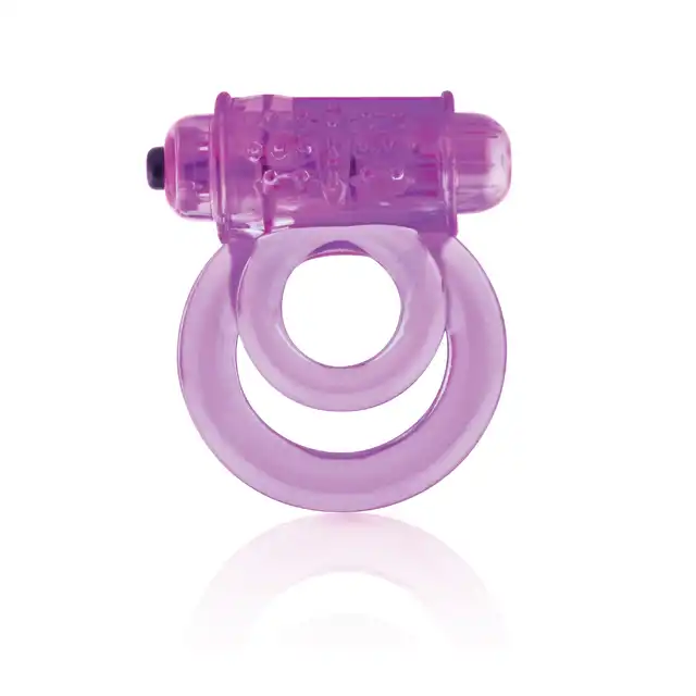 The Screaming O - DoubleO 6 Purple. Podwójny ring erekcyjny na penisa z intensywnymi wibracjami 