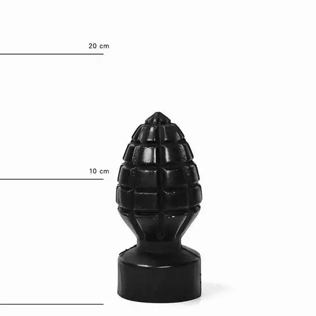 All Black - AB 33 Butt Plug. Wtyczka analna 15 cm w kształcie granatu ręcznego