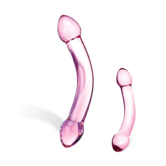 Glas- Podwójne szklane dildo Double Trouble 
