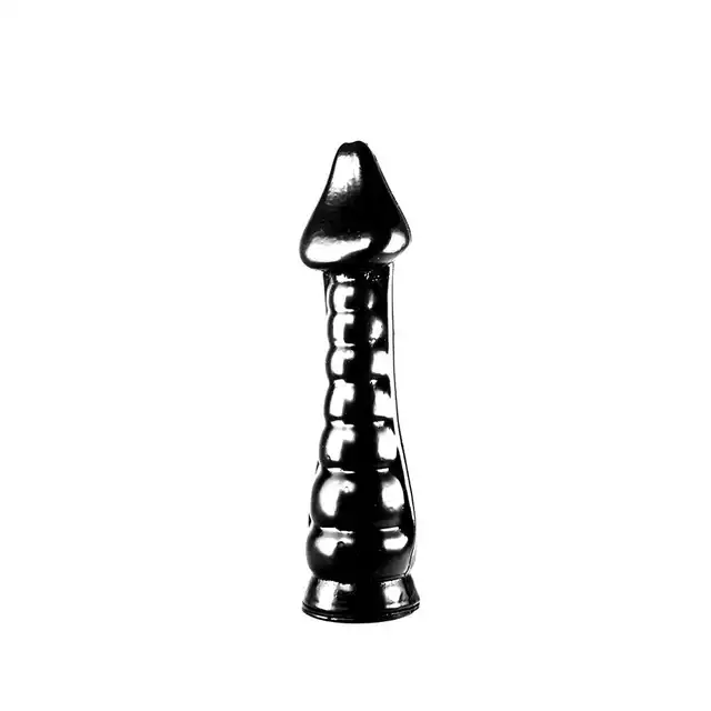 Dinoo - Prenocep. Czarne dildo z dużą główką 6,3 cm średnicy