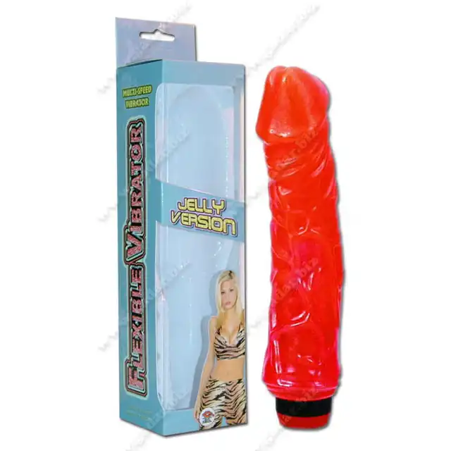 Perfect Pleasures - Flexible Vibrator Jelly 8". żelowy czerwony wibrator 20 cm