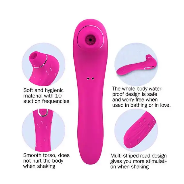 Electric Sucking Massager Pink - 10 programów ssania, 10 programów wibracji. Top produkt!