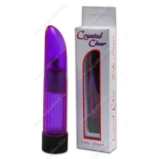 Crystal Clear - Lady Finger Purple 5". Fioletowy wibrator 12,5 cm