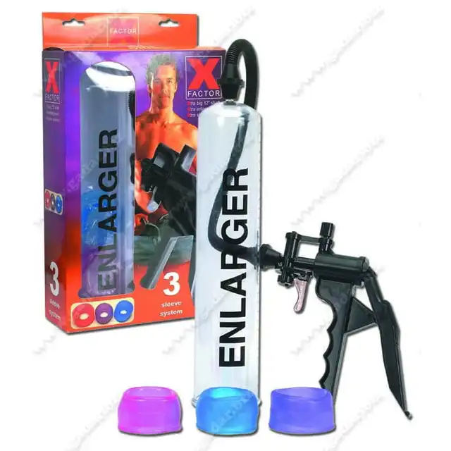 FactorX - Enlarger 3 Sleeve System. Pompa do penisa, 3 różne rękawy