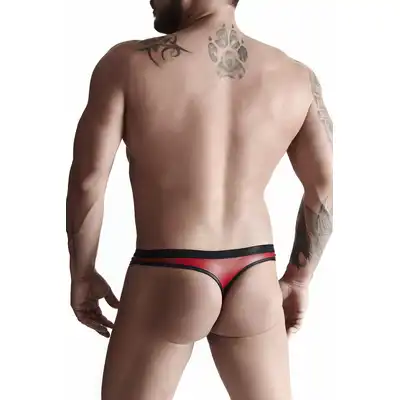 Regnes Fetish Planet - BRI015 Red L. Czerwone męskie stringi wetlook rozmiar L