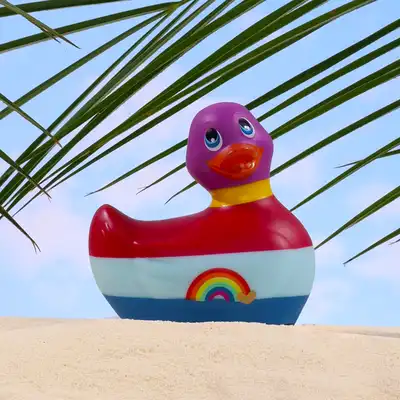 Big Teaze Toys - I Rub My duckie 2.0 Colours. Dyskretny masażer do ciała w formie cudownej barwnej kaczuszki. 7 programów.