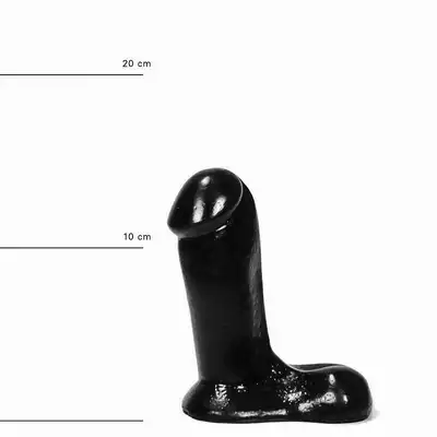 All Black - AB 43 Dildo. Czarne dildo o gładkiej powierzchni, 5 cm średnicy