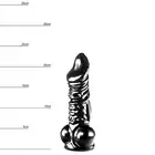 Dinoo - Rhabdodon. Czarne realistyczne dildo 5,8 cm średnicy