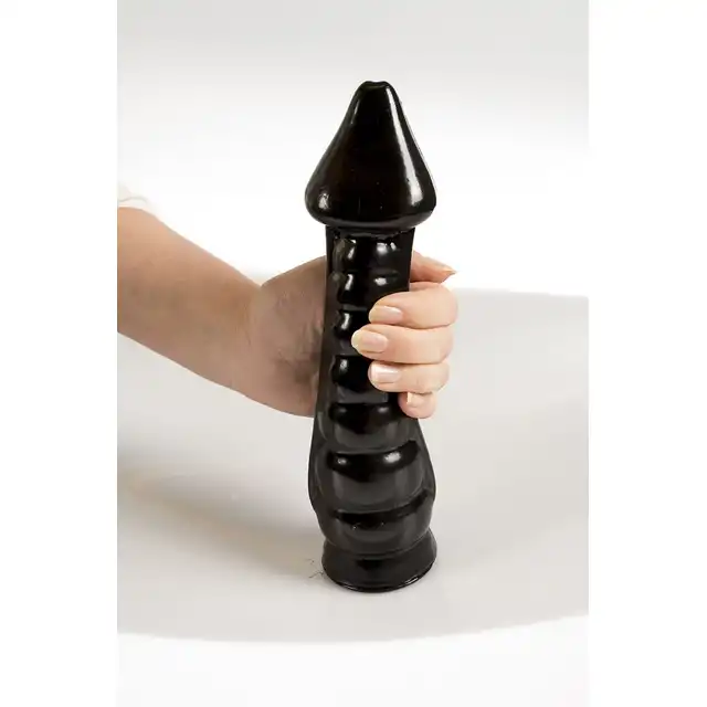 Dinoo - Prenocep. Czarne dildo z dużą główką 6,3 cm średnicy