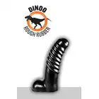 Dinoo - Guanlong. Czarne dildo z żebrowaną powierzchnią 6,5 cm