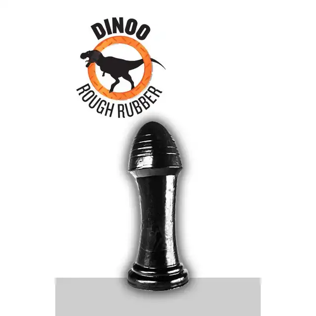Dinoo - Saurus. Czarne dildo z wyraźną główką 8 cm średnicy