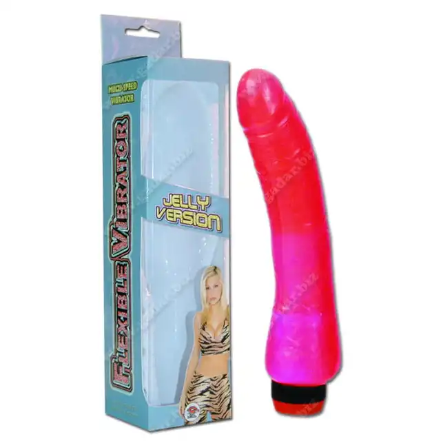 Flexible - Jelly Version 8". Czerwony żelowy wibrator 20 cm