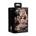 Ouch! - Skulls And Bones Silicone Ball Gag. Skórzany knebel z silikonową kulką i czaszkami