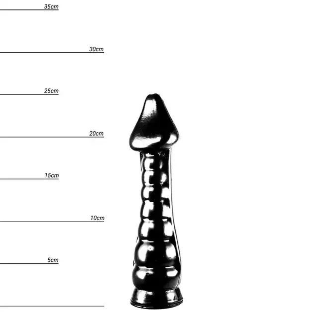 Dinoo - Prenocep. Czarne dildo z dużą główką 6,3 cm średnicy