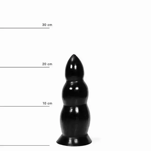 All Black - AB 37. Duży plug analny o falowanej powierzchni! 8 cm średnicy