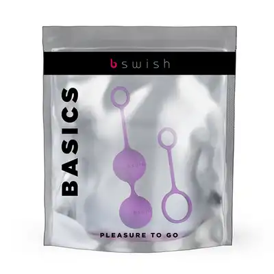 B Swish BFit Basic Kegel Balls. Fioletowe silikonowe kulki gejszy