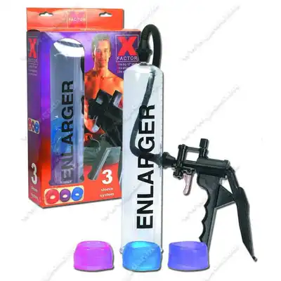 FactorX - Enlarger 3 Sleeve System. Pompa do penisa, 3 różne rękawy