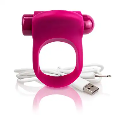 The Screaming O - Charged You Turn Merlot USB. Designerski ring na penisa w kolorze czerwonego wina 