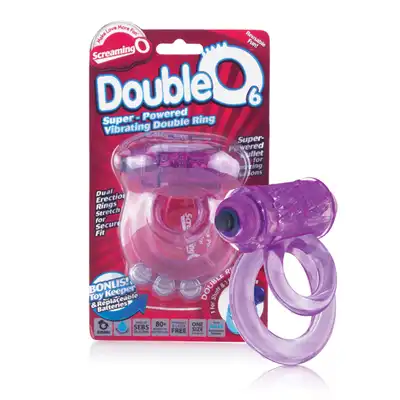 The Screaming O - DoubleO 6 Purple. Podwójny ring erekcyjny na penisa z intensywnymi wibracjami 