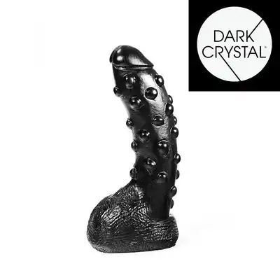 Dark Crystal - DC22 Black Dildo. Czarne dildo z kulkami na powierzchni 22 cm