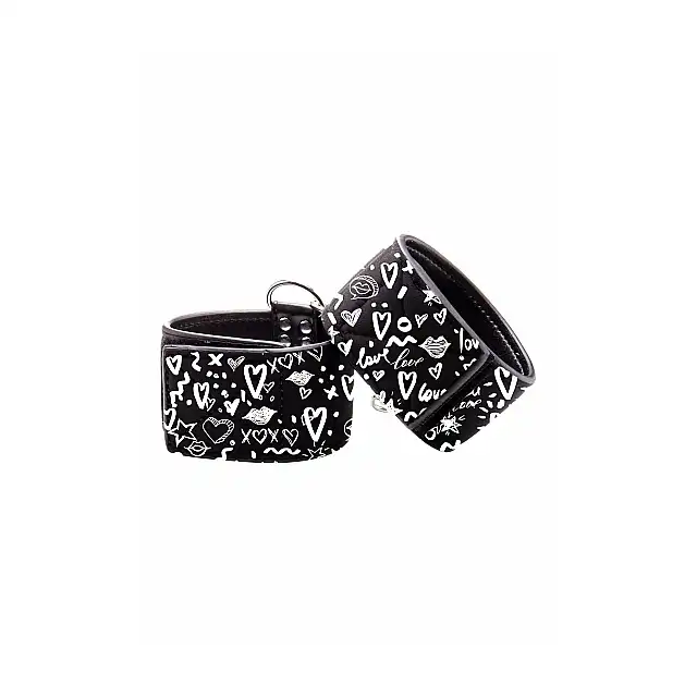 Ouch! -Printed Ankle Cuffs Love Street Art. Kajdanki na nogi z nadrukiem Street Art`owym
