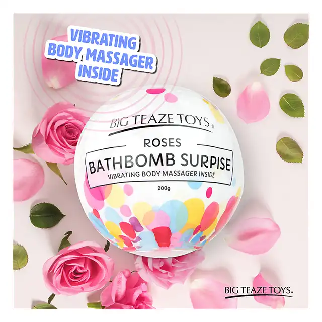 Big Teaze Toys  - Bath Bomb Surprise With Vibrating Body Massager Rose. Bąbka kąpielowa z ukrytem wibratorkiem. Bestseller!